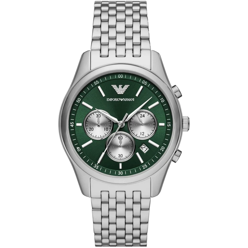 Emporio Armani Antonio 41mm Chronograph Green Dial Steel Mens Quartz Watch AR11581