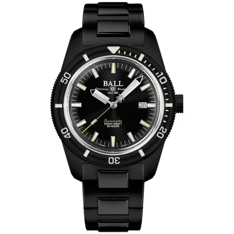 BALL Engineer II Skindiver Heritage Chronometer Black Dial Stainless Steel Men’s Watch DD3208B-S2C-BKR