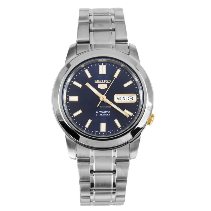 Seiko 5 Classic 38mm Blue Dial Steel Mens Automatic Watch SNKK11K1