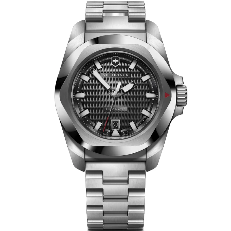 Victorinox I.N.O.X. 41mm Black Dial Steel Mens Quartz Watch 242019