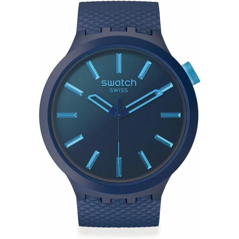 Swatch Big Bold Indigo Glow Blue Dial Silicone Strap Watch SB05N113