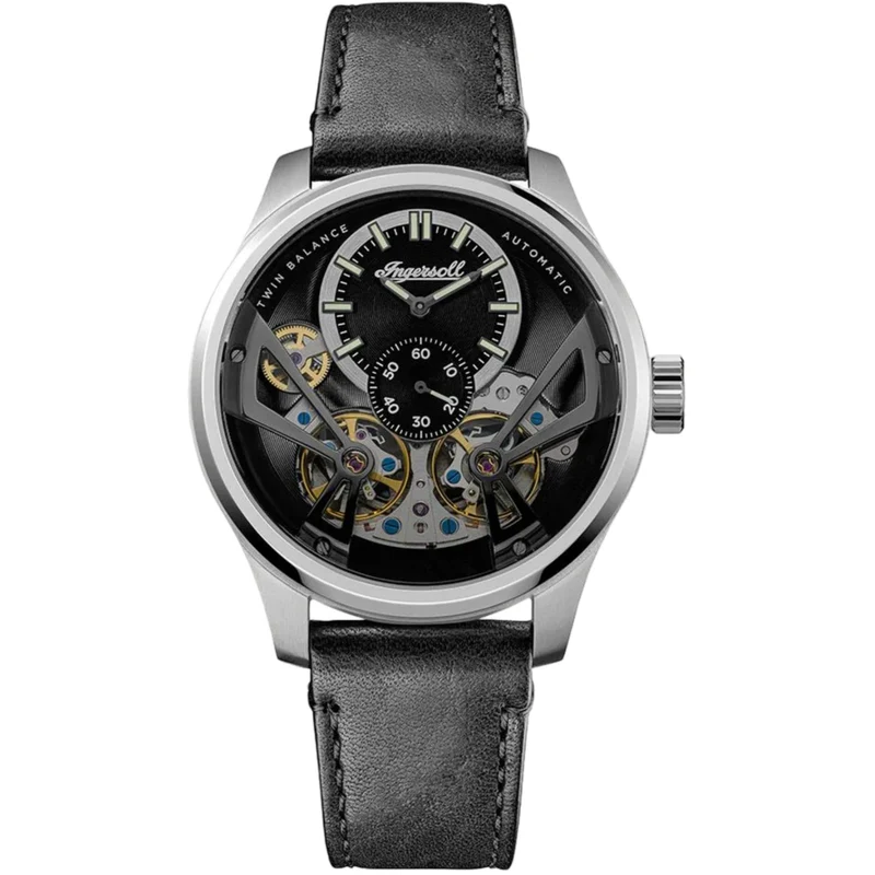 Ingersoll 1892 The Naismith Automatic Black Dial Leather Strap Men's Watch I16101