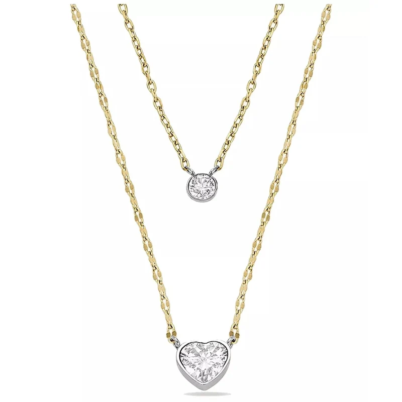 Fossil Sadie Tokens Of Affection Two-Tone Stainless Steel Chain Women's Necklace JF04357998