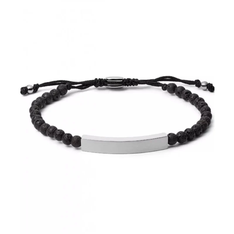 Fossil Plaque Lava Stone Men's Bracelet JF03247040