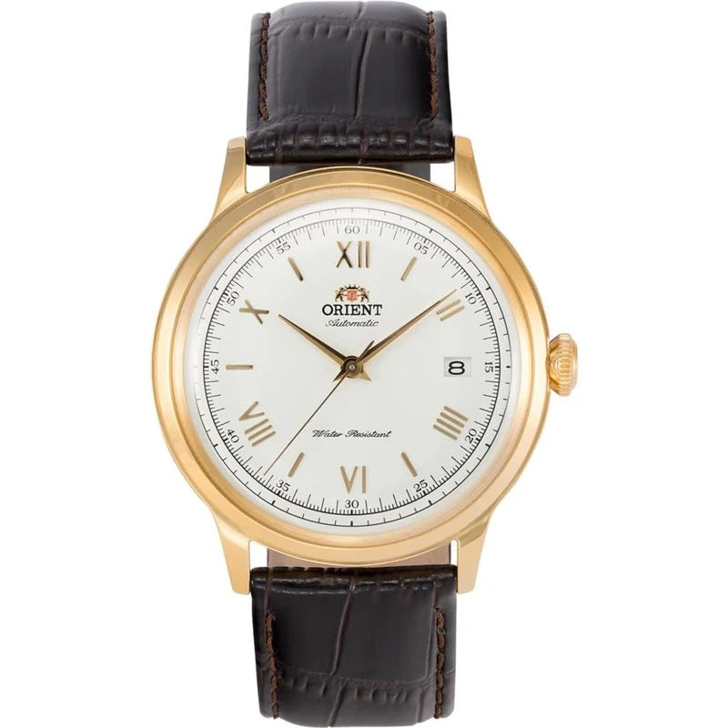 Orient Bambino 40.5mm White Dial Leather Automatic Mens Watch TAC00007W0