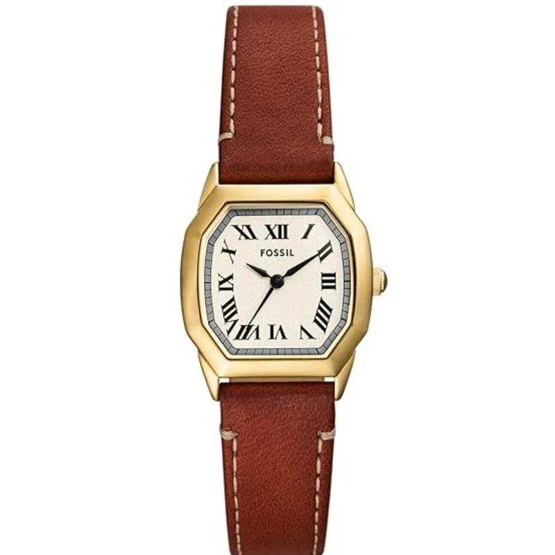 Fossil Harlow 27mm Cream Dial Leather Ladies Quartz Watch ES5364