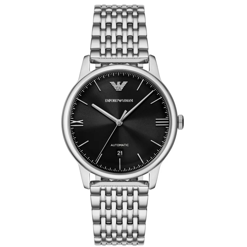 Emporio Armani Minimalist 39mm Black Dial Steel Mens Automatic Watch AR60081