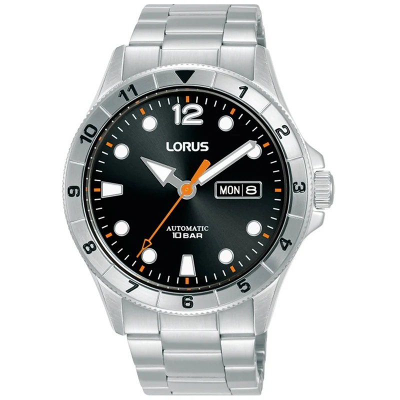 Lorus Sport Classic Black Dial Steel Strap Men's Watch RL459BX9