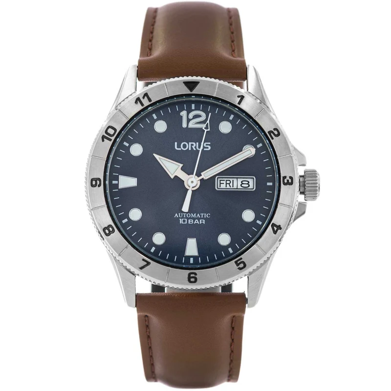 Lorus Sport Classic Blue Sunray Dial Leather Strap Men's Watch RL469BX9