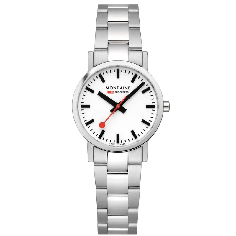 Mondaine Classic 30mm White Dial Steel Ladies Quartz Watch A658.30323.11SBJ