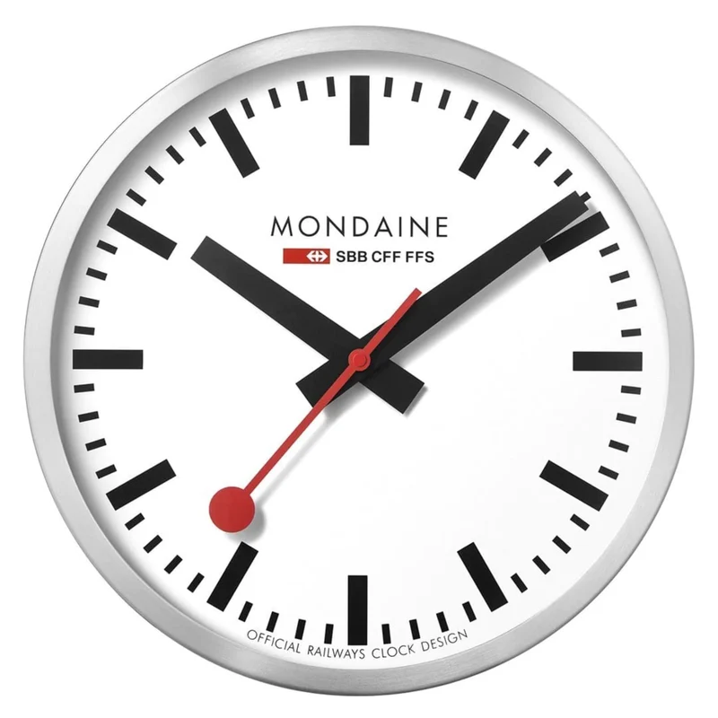 Mondaine Swiss Railways 40cm White Face Aluminum Case Wall Clock A995.CLOCK.16SBB