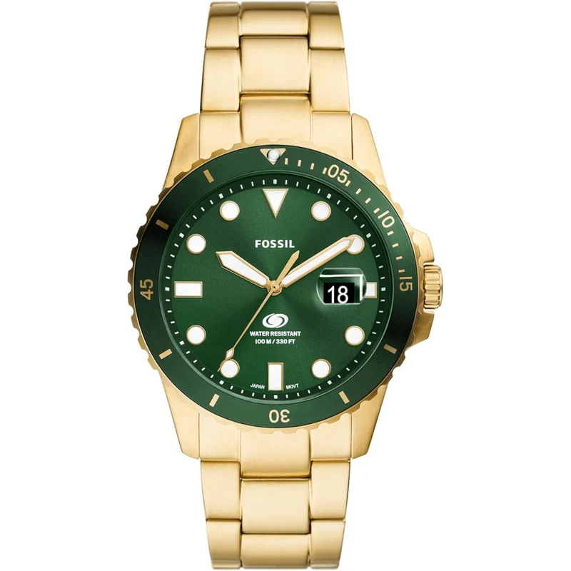 Fossil Blue Dive 42mm Green Dial Steel Mens Quartz Watch FS6030