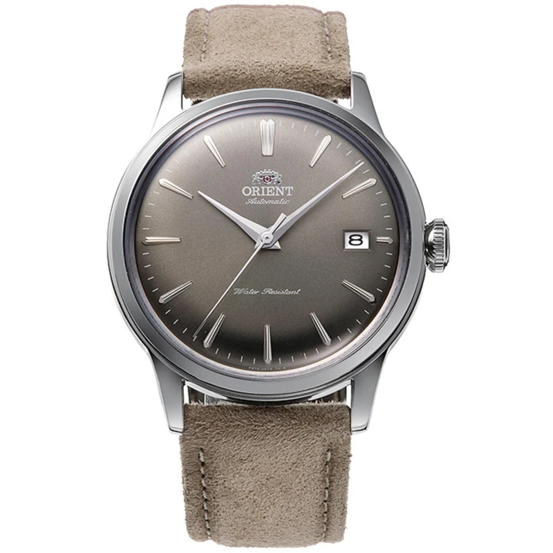 Orient Bambino 38mm Grey Dial Leather Mens Automatic Watch RA-AC0M13N30B