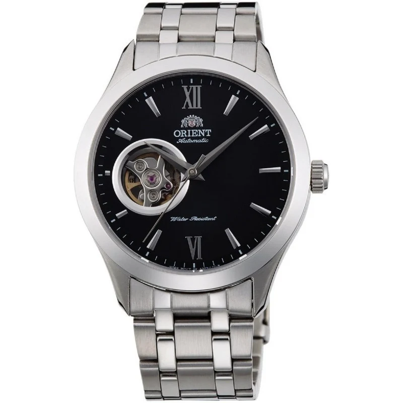 Orient Contemporary 38mm Open-Heart Black Dial Steel Mens Automatic Watch TAG03001B0