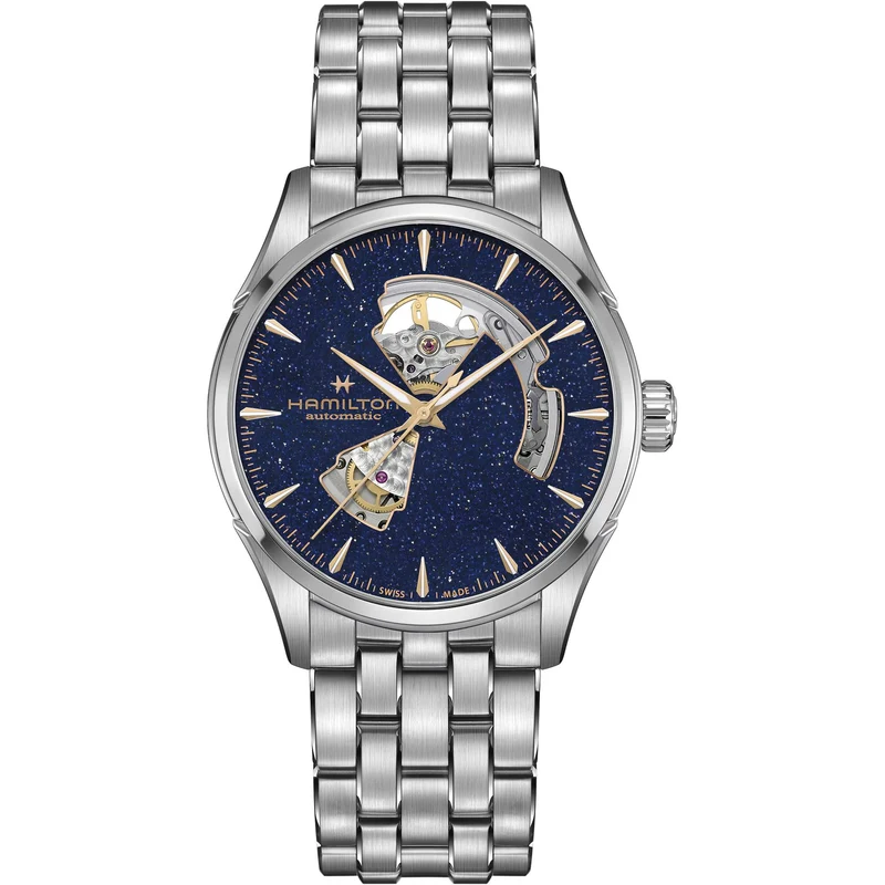 Hamilton Jazzmaster 42mm Open Heart Blue Dial Steel Mens Automatic Watch H32705140