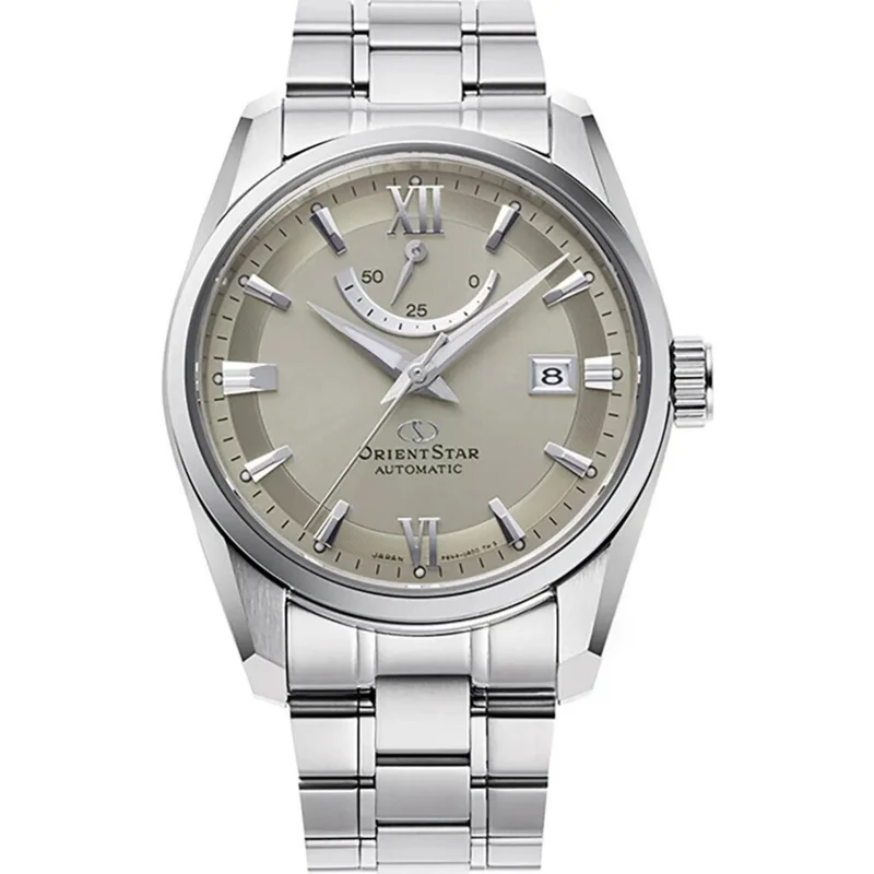 Orient Star Contemporary 38.5mm Power Reserve Gray Dial Steel Mens Automatic Watch RE-AU0110N00B