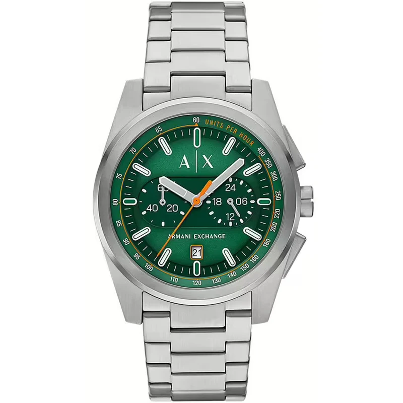 Armani Exchange Parker 42mm Chronograph Green Dial Steel Mens Quartz Watch AX2862
