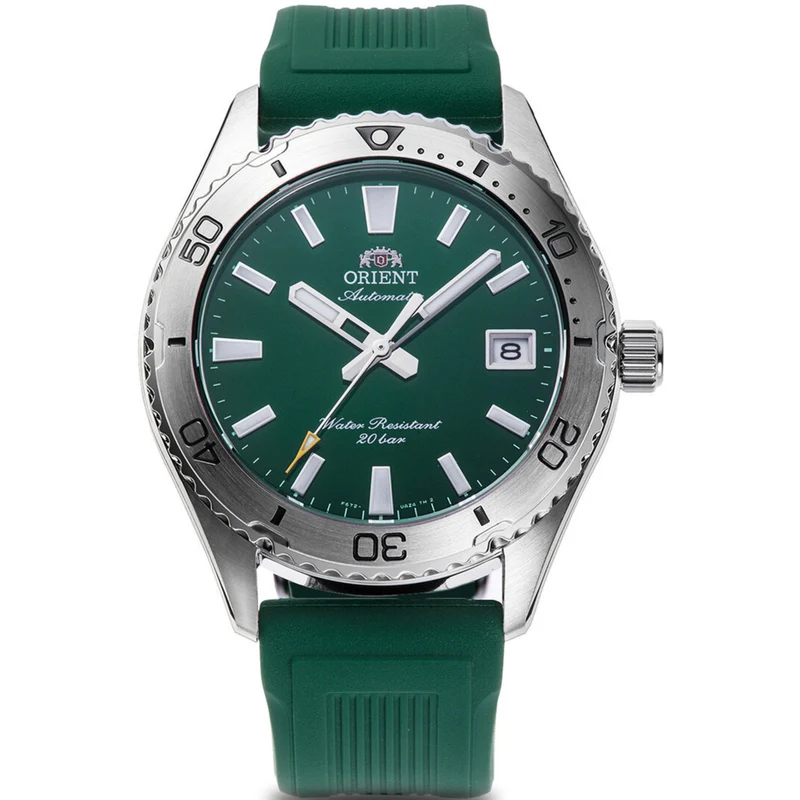 Orient Mako 40mm Green Dial Rubber Mens Automatic Watch RA-AC0Q11E30B