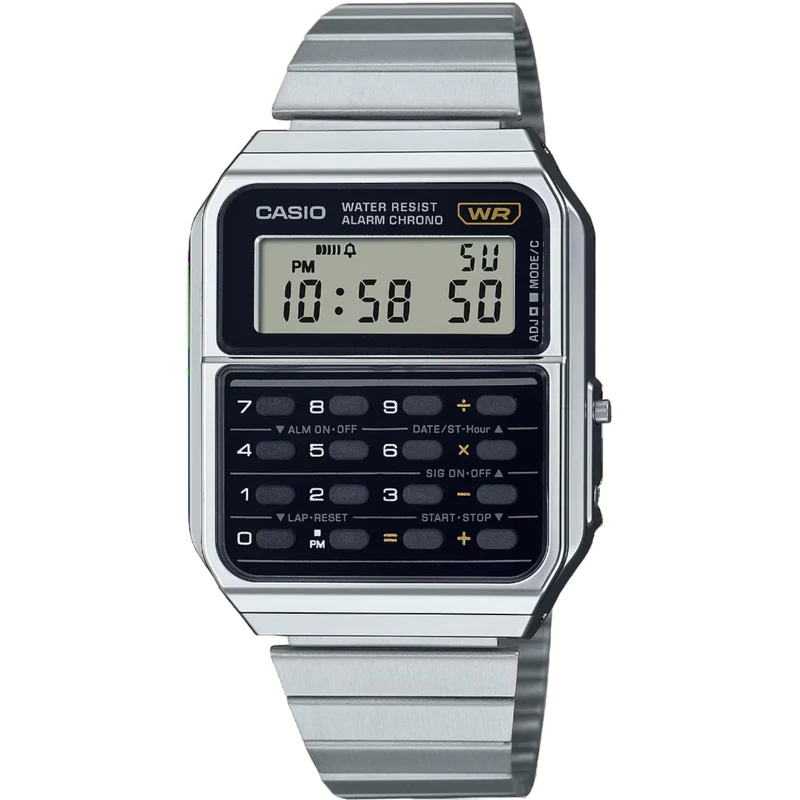 Casio Edgy Vintage Calculator Black Digital Steel Watch CA-500WE-1AEF