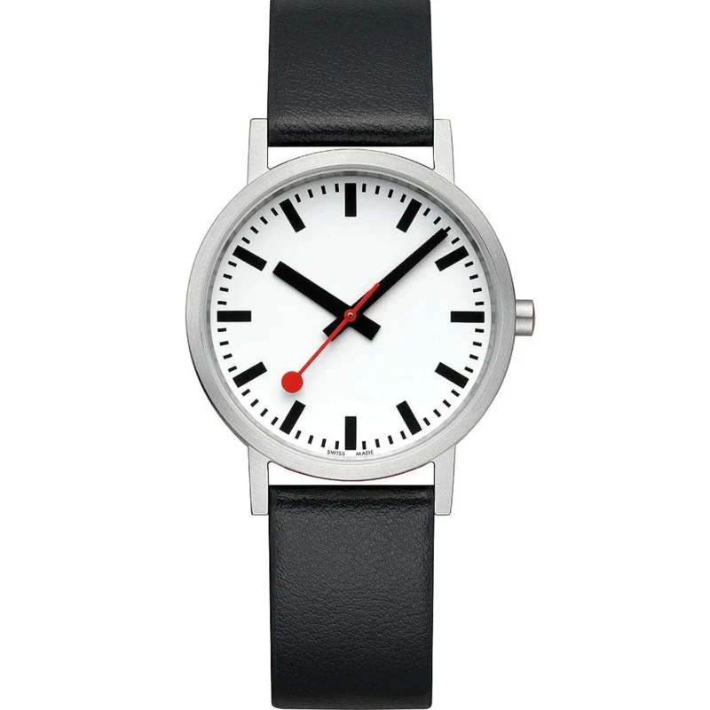 Mondaine Classic 40mm White Dial Leather Mens Quartz Watch A660.30360.16OMV