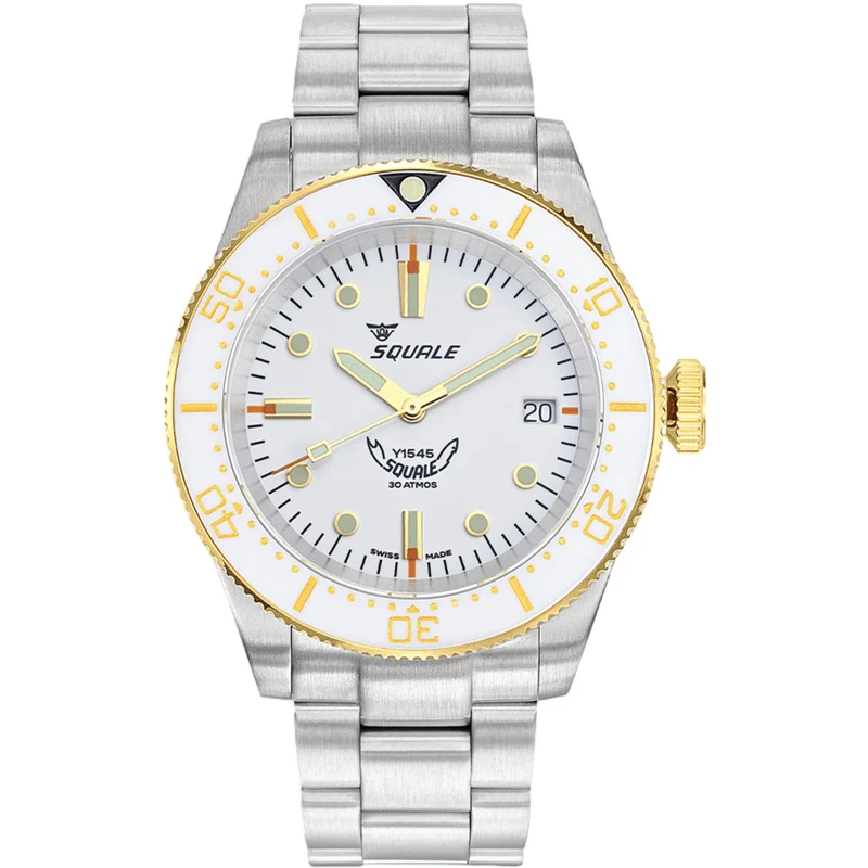 Squale 1545 Automatic White Dial Steel Strap Men's Watch 1545WTWT.AC