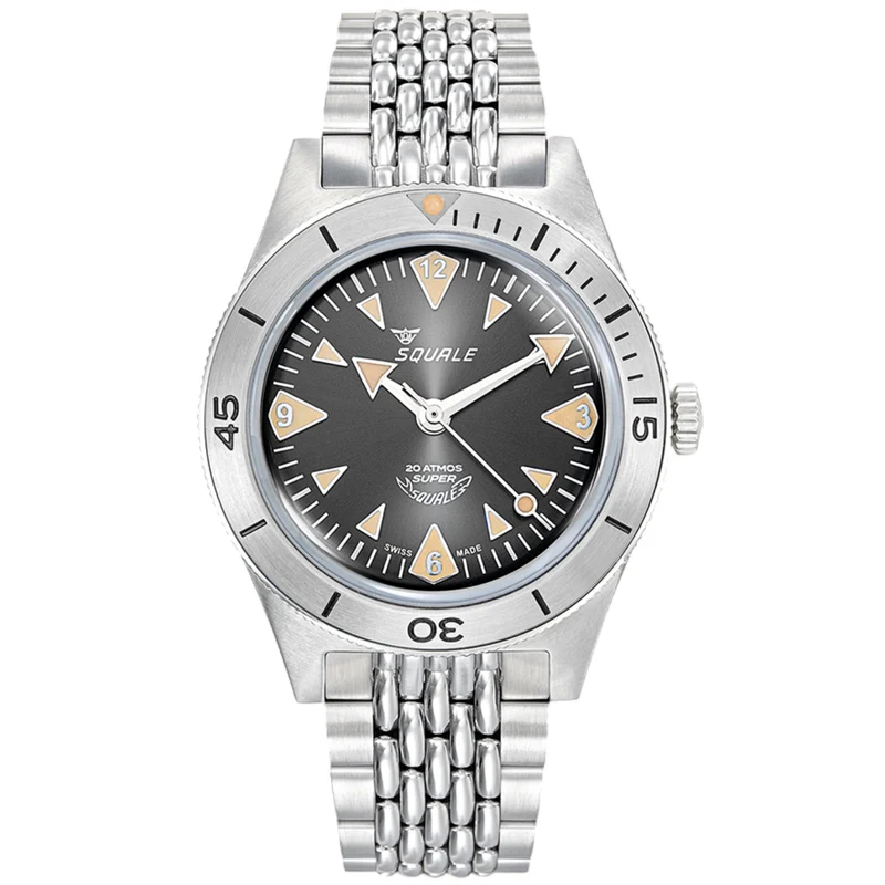 Squale Super-Squale Big Arrows Automatic Black Dial Steel Strap Men's Watch SUPERSSABK.AC
