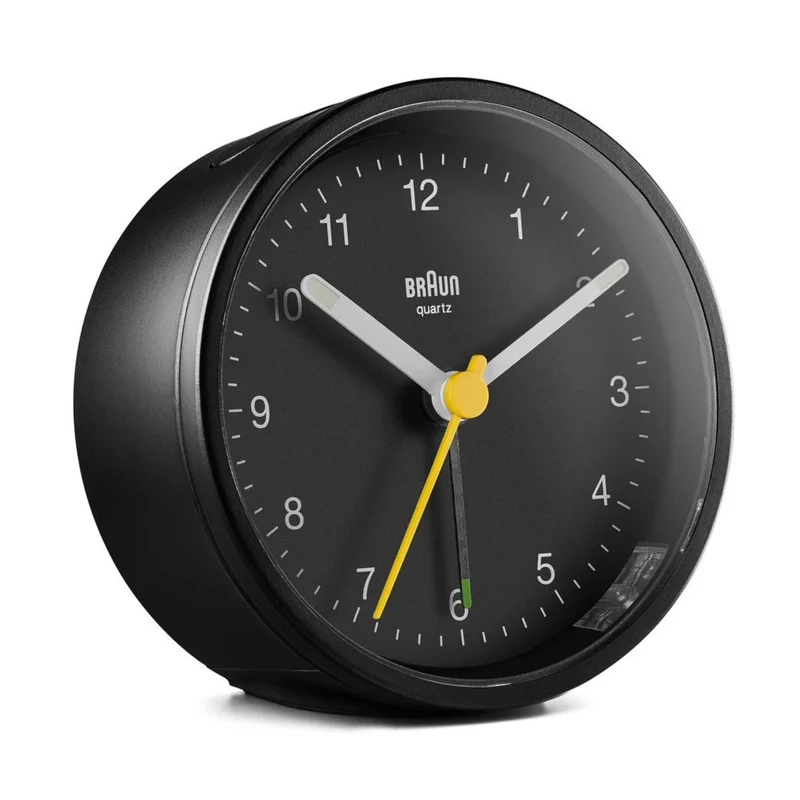 Braun Classic Quartz Black Dial Alarm Clock BC12B