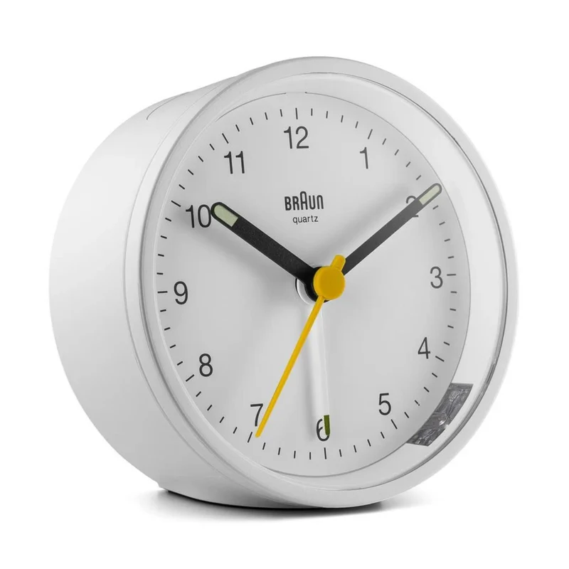 Braun Classic Quarts White Dial Alarm Clock BC12W