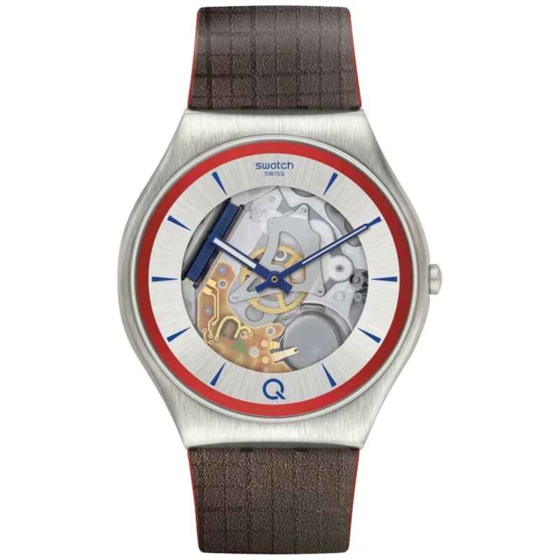 Swatch Skin 42mm James Bond 2Q Skeleton Grey Dial Mens Quartz Watch SS07Z102