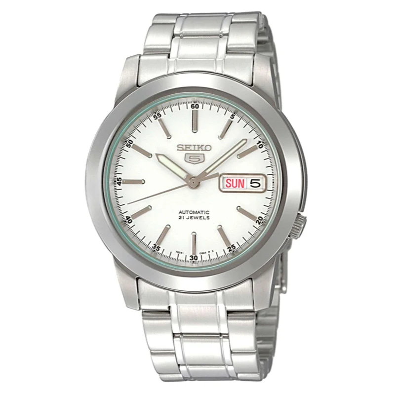 Seiko 5 Automatic White Dial Stainless Steel Men's Watch SNKE49K1