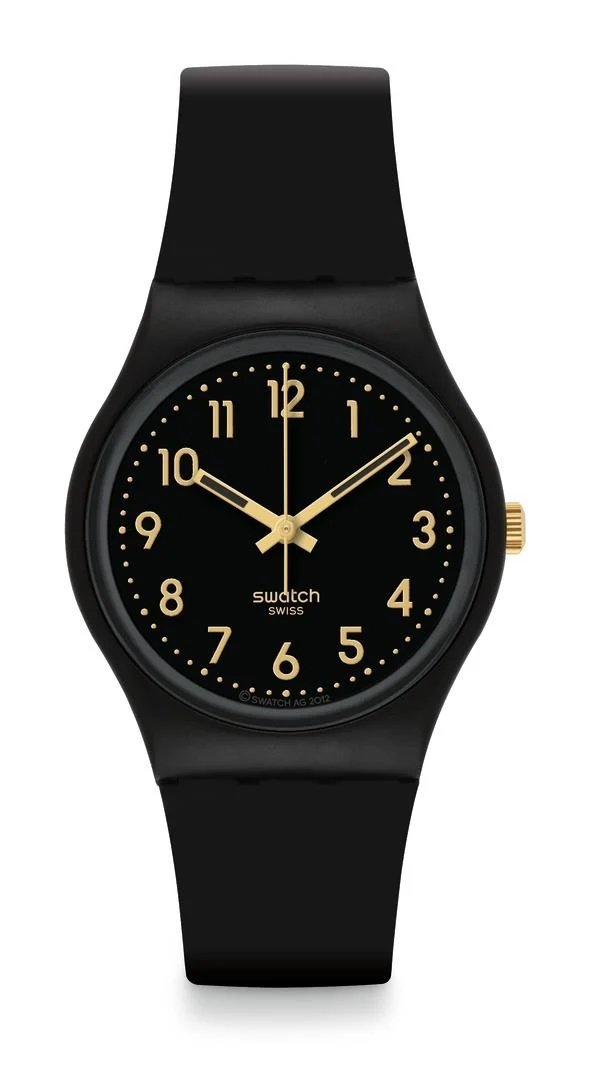 Swatch Golden Tac Black Bio-sourced Black Dial Watch SO28B113