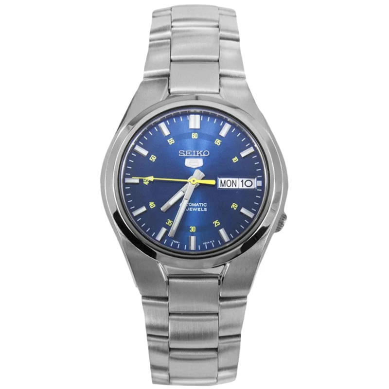 Seiko 5 Classic 37mm Blue Dial Steel Mens Automatic Watch SNK615K1
