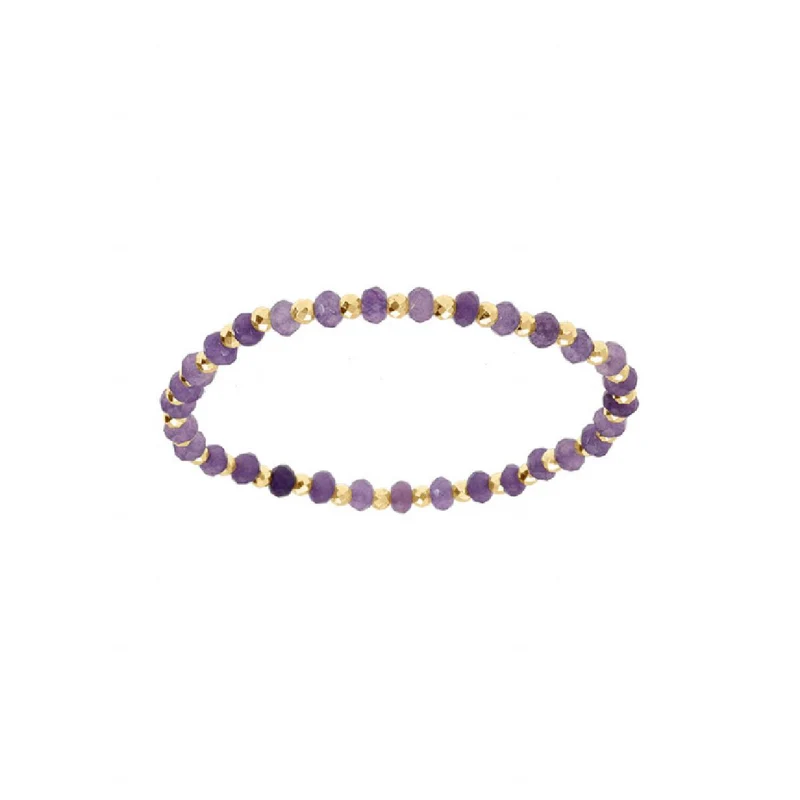 Bracelet Souple Améthyste Couleur Pourpre Claire Diamètre Moyen 6 Millimètres – Acier