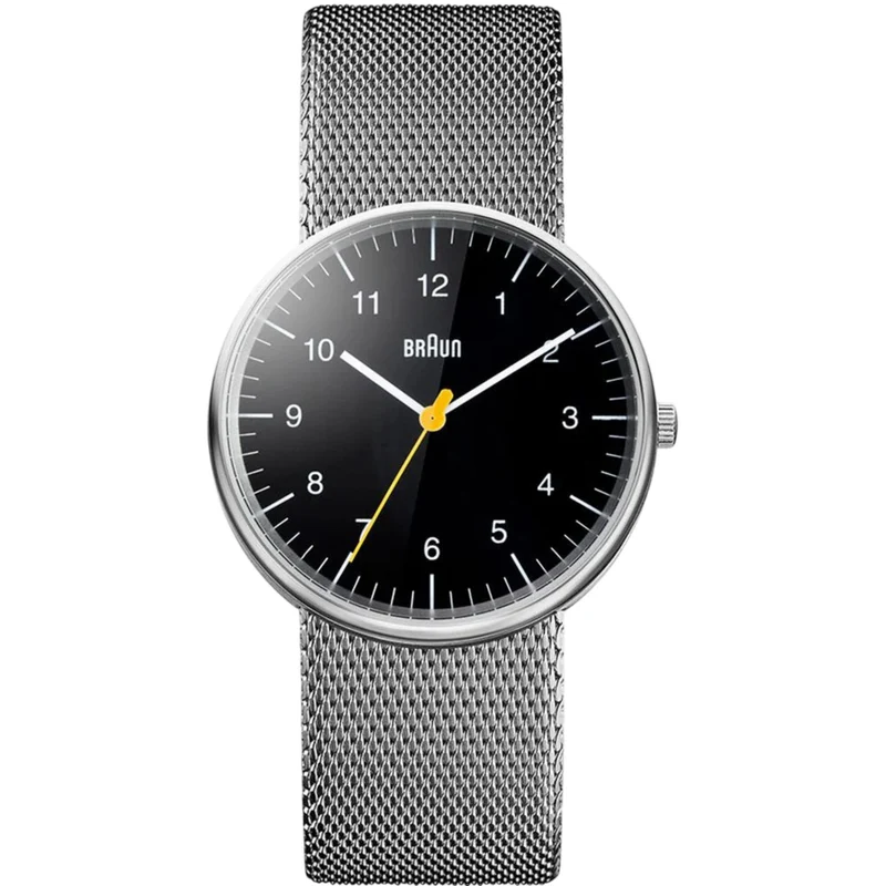 Braun Classic Black Dial Steel Mesh Strap Men's Watch BN0021BKSLMHG