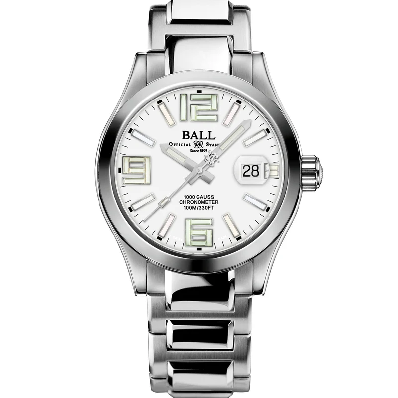 BALL Engineer III Legend 40mm Arabic White Dial Steel Mens Automatic Watch NM9016C-S7C-WH