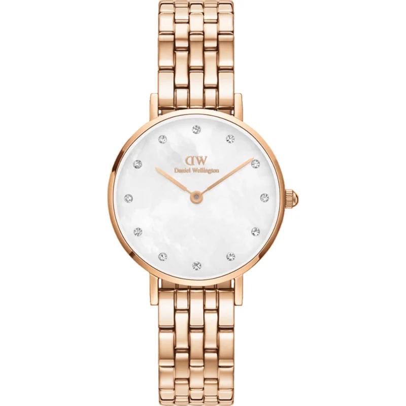 Daniel Wellington Petite 28mm White Mother of Pearl Dial Steel Ladies Quartz Watch DW00100613