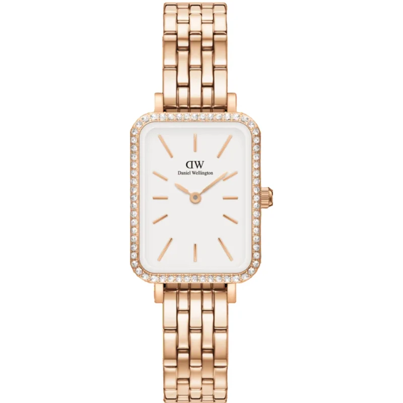 Daniel Wellington Quadro 20mm White Dial Steel Ladies Quartz Watch DW00100672