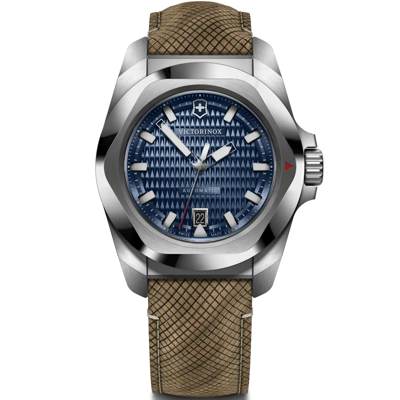 Victorinox I.N.O.X. 41mm Blue Dial Rubber and Wood Mens Automatic Watch 242018.1