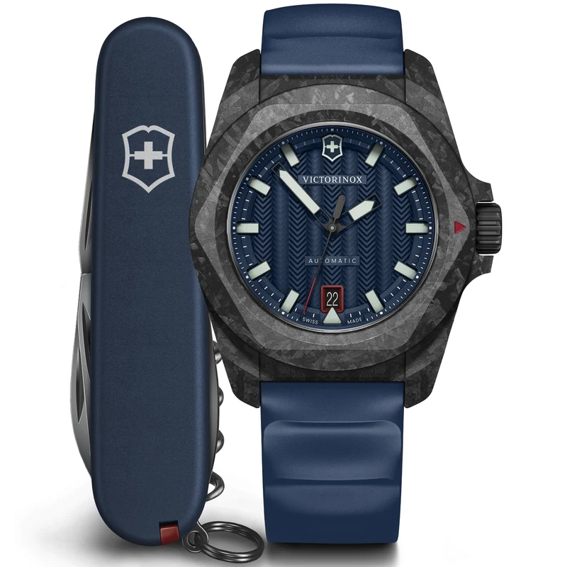 Victorinox I.N.O.X. 41mm Blue Dial Rubber Mens Automatic Watch 242022.1