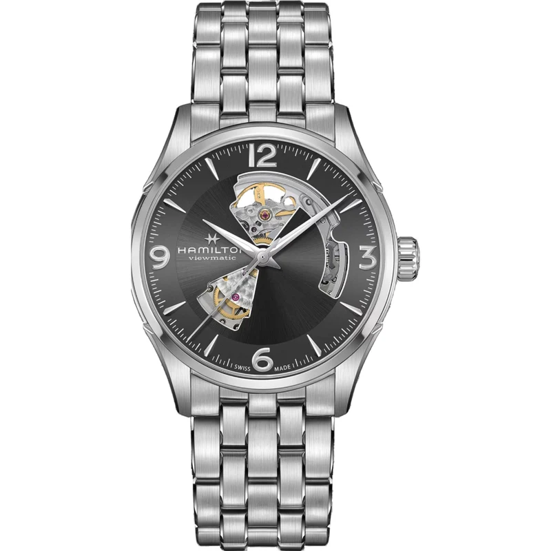 Hamilton Jazzmaster 42mm Open Heart Grey Dial Steel Mens Automatic Watch H32705181