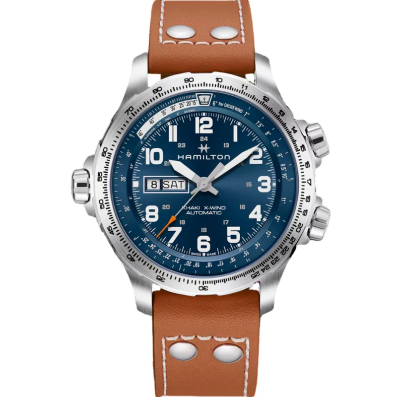 Hamilton Khaki Aviation 45mm Blue Dial Leather Mens Automatic Watch H77765541
