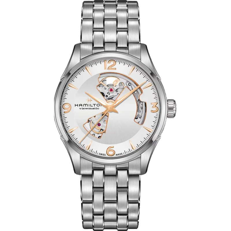 Hamilton Jazzmaster 42mm Open Heart Silver Dial Steel Mens Automatic Watch H32705151