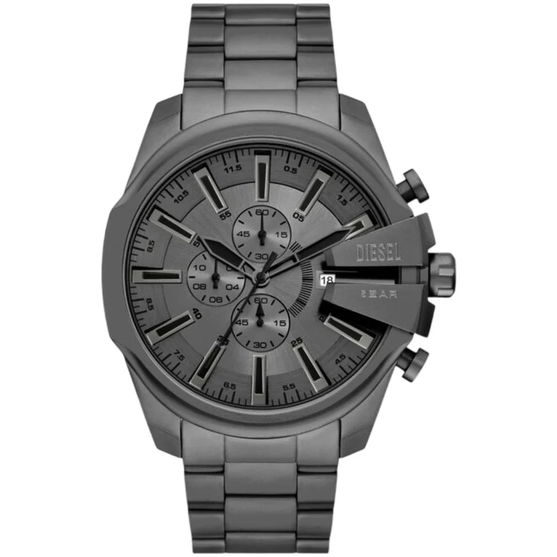 Diesel Mega Chief 48mm Chronograph Gray Dial Steel Mens Quartz Watch DZ4676