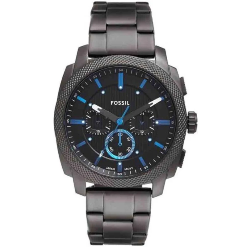 Fossil Machine 44mm Chronograph Black Dial Steel Mens Quartz Watch FS6098