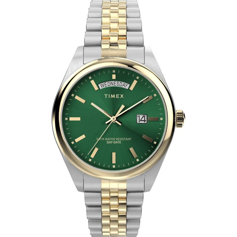 Timex Legacy 41mm Green Dial Steel Mens Quartz Watch TW2W42800