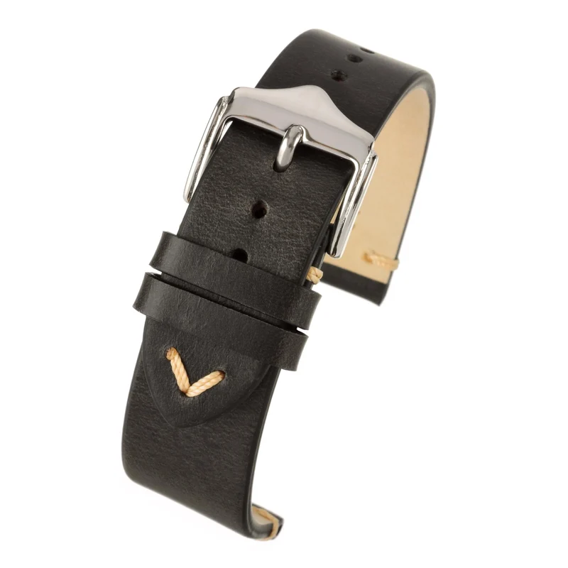 LBS Black Vintage Watch Strap WV100/18