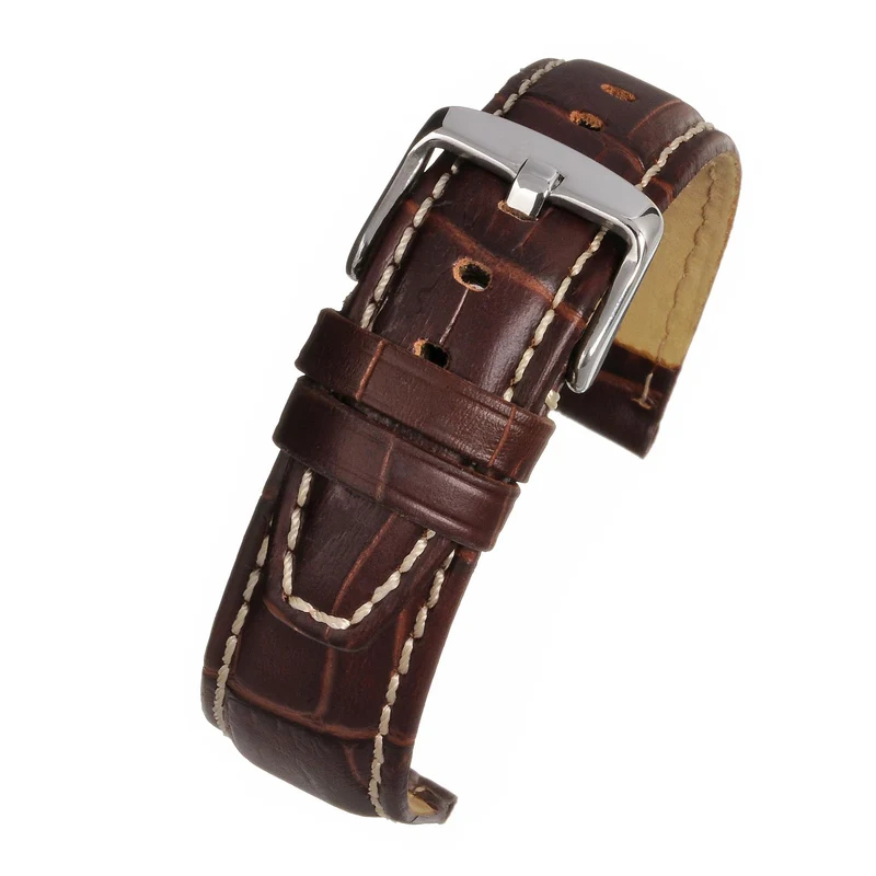 LBS Brown Super Alligator Grain w/ Nubuck Watch Strap WH605/18