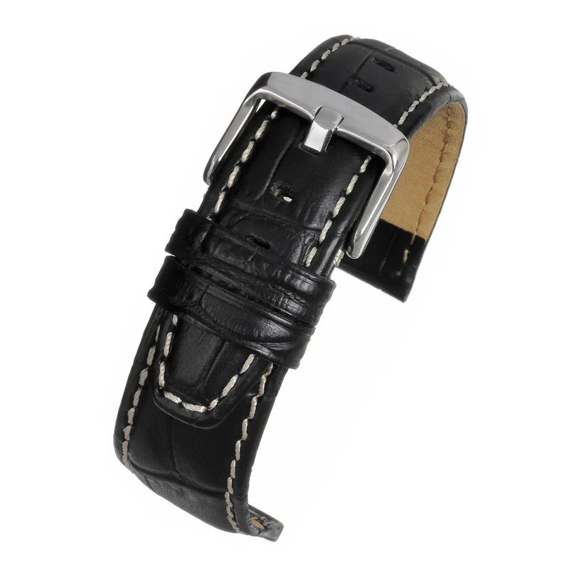 LBS Black Super Alligator Grain Strap with Nubuck Lining WH600/20