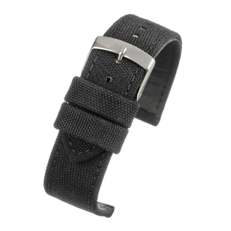 LBS Black Fabric Stitched Edge Watch Strap WH660/18