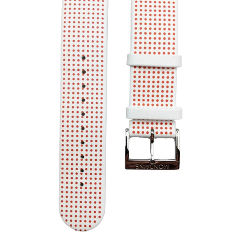 Mondaine Leather White Red Dots FEM.16220.11Q.K